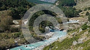 Landscape view of Caucasus mountain river