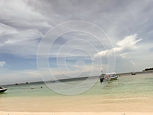 Landscape view of clear sky with calm sea water