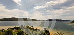 Landscape view of clear sky with calm sea water