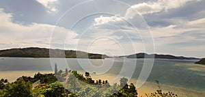 Landscape view of clear sky with calm sea water