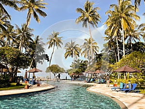 Landscape view of clear sky with calm sea water