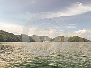 Landscape view of clear sky with calm sea water