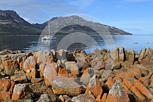 Landscape view of Coles Bay Tasmania Australia