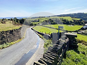 Landscape view, of Corporal Lane, on a sunny day in, Bradford, Yorkshire, UK