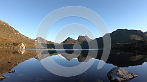 Landscape view of Cradle Mountain and Dove Lake in Tasmania Australia 02