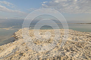 Landscape view of the Dead Sea coastline. Dead Sea, Israel.