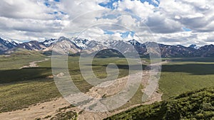 A landscape view of Denali National Park and Preserve in Alaska.