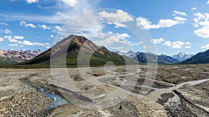 A landscape view of Denali National Park and Preserve in Alaska.