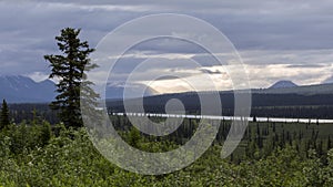 A landscape view of Denali National Park and Preserve in Alaska.