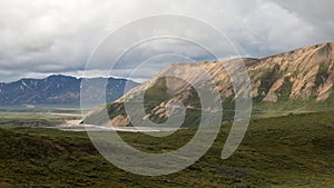 A landscape view of Denali National Park and Preserve in Alaska.