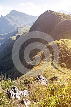 Landscape view of Doi Pha Tang mountain Chiang Rai, Thailand.