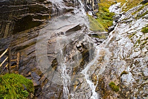 Landscape view of the Energiedusche Wasserfall in Grossglockner National Park, Austria