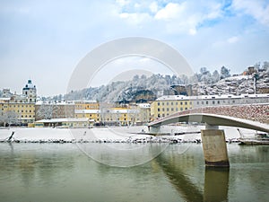 Landscape view of the famous historic city of Salzburg photo