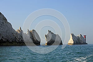 Landscape view of the famous Needles on the Isle of Wight