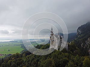 landscape view of the famous tourist attraction in the Bavarian Alps castle.