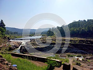 Landscape view of Forest and waterfall in india - Image