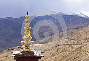 Landscape view from Ganden Buddhist Monastery - Near Lhasa, Tibet.