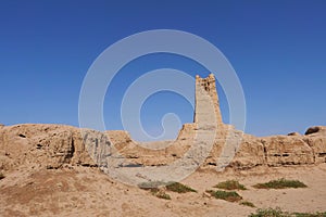 Landscape view of Gaochang Ruins inTurpan Xinjiang Province China