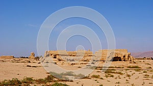 Landscape view of Gaochang Ruins inTurpan Xinjiang Province China