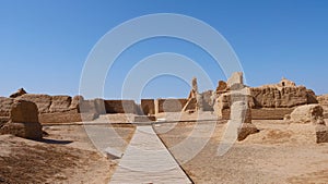 Landscape view of Gaochang Ruins inTurpan Xinjiang Province China