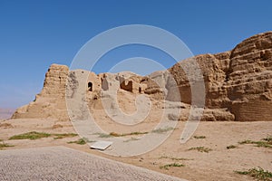 Landscape view of Gaochang Ruins inTurpan Xinjiang Province China