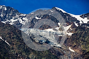 Landscape view on glacier near Simplon Pass