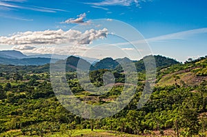 Landscape view on green nature and mountains in Chiapas, Mexico, Yucatan peninsula photo