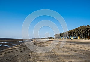 Landscape view of Jampore beach of Moti Daman situated in Daman, India