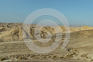 Landscape view on judean desert near the dead sea in Israel