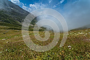 Landscape view of Kackar Mountains in Rize, Turkey.