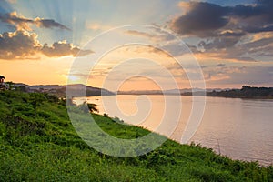 Landscape view of Khong river at Thai-Laos border