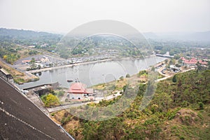 landscape view Khundan Prakanchon Dam, Nakhon Nayok Province