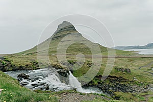 landscape view of Kirkjufellsfoss In the daytime in iceland