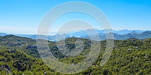 Landscape with a view of Lake Skadar in the haze