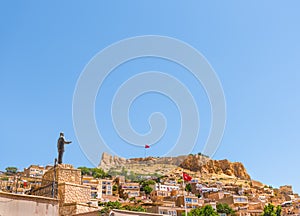 Landscape view of Mardin old city and Mardin Castle in Mardin, Turkey