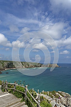 Porthcurno beach at Lands End in Cornwall