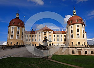 Landscape view of Moritzburg Castle in Saxony, Germany