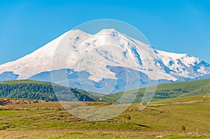 Landscape with a View of Mount Elbrus, Kabardino-Balkar Republic