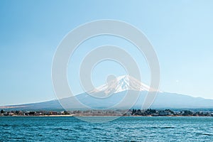 Landscape View Of Mount Fuji at Lake kawaguchiko