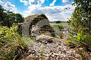 Landscape view from mountain in spring