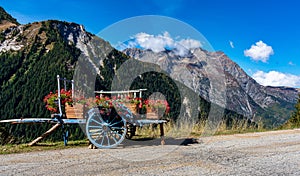 Landscape view of the mountains around Le Bourg d`Oisans in France