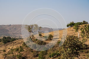 Landscape view near the Blue Nile falls, Tis-Isat in Ethiopia, Africa