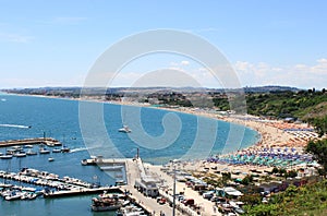 Landscape view of Numana coast in Mount Conero photo