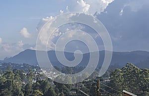 Landscape view of Nuwara Eliya town from the top