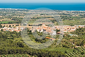 Landscape, view of old Spanish town, Costa Dorada, Tarragona photo