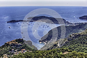 Landscape view over the French Riviera coastline, Cote d& x27;Azur, France