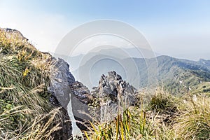 Landscape view of Phu Chi Fa mountain at Chiang Rai, Thailand