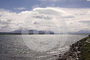 Landscape view from Puerto Natales in Patagonia, Chile