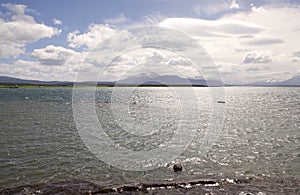 Landscape view from Puerto Natales in Patagonia, Chile