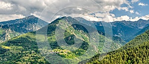A landscape view of Pyrenees Mountains in France photo